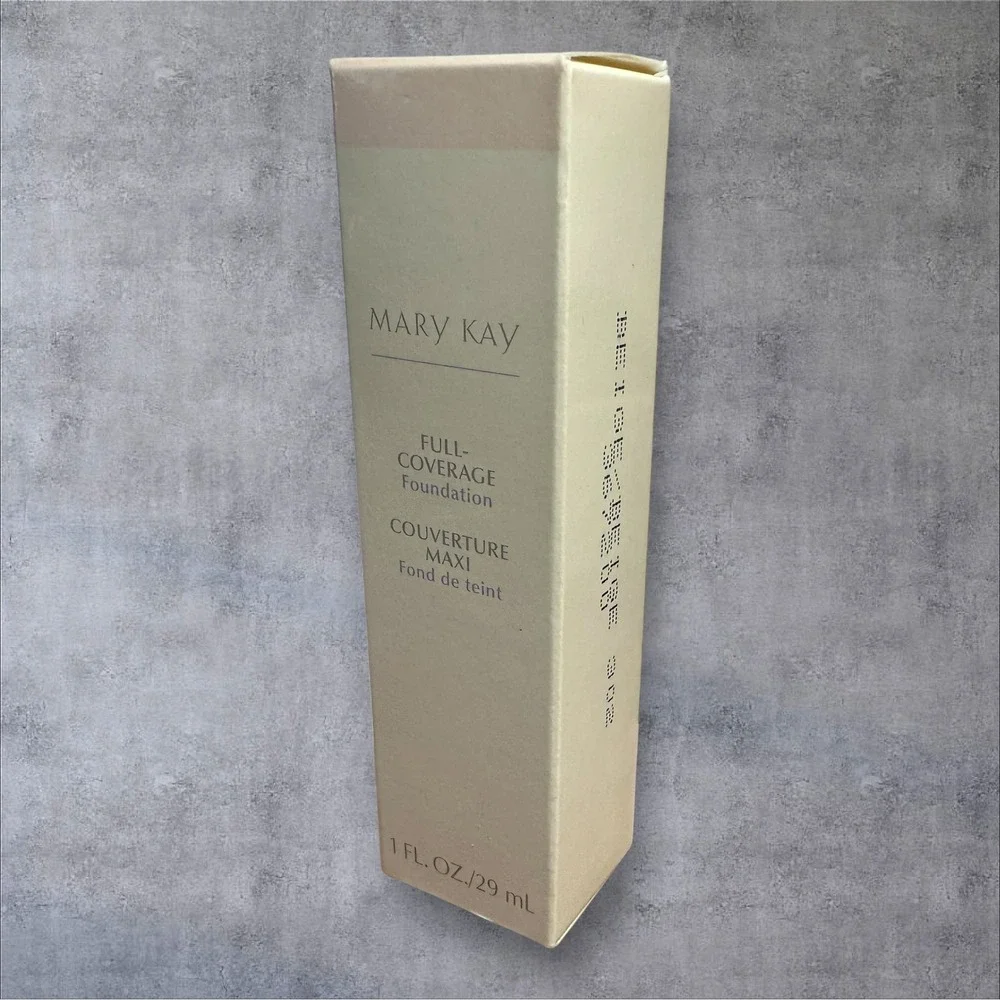 Mary Kay Full Coverage Foundation 1 oz BEIGE 302 #367200 ~ Gray‎ Cap ~ NOS